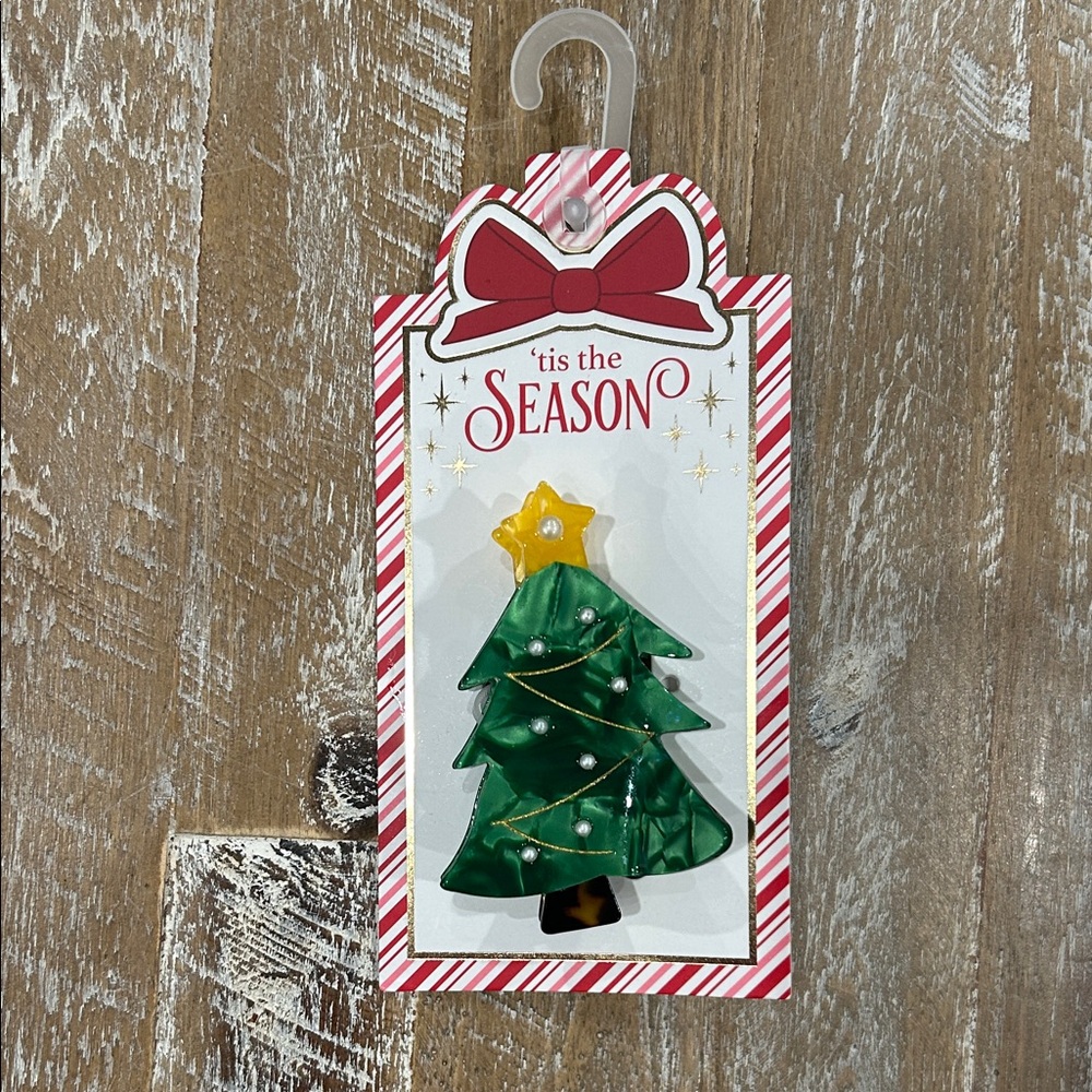 Kohl's Festive Christmas Tree Hair Clip - Green and Yellow